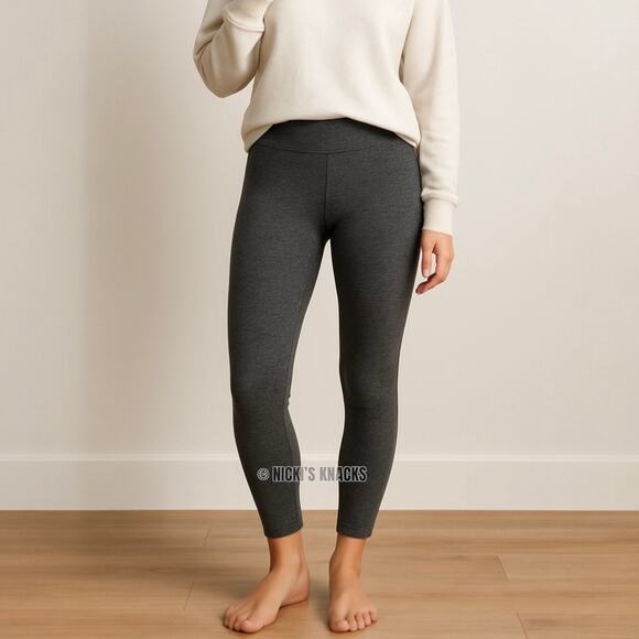 Xersion Marled Charcoal Gray High Rise 7/8 Length Pull On Active Leggings Size M - Picture 1 of 9